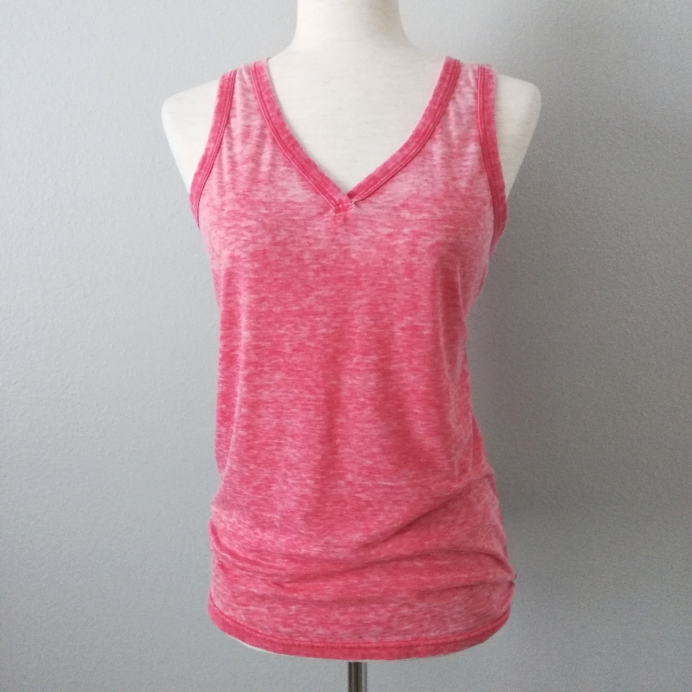 Luv 4 Anouka Heathered 70s Style Pink Tank Top, Size Medium
